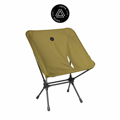 Low Back Ultralight Folding Camping Chairs with Storage Pouch - Khaki